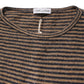 Daniele Alessandrini Brown Black Stripes Wool Crew Neck Pullover Sweater