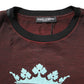 Dolce & Gabbana Maroon DG Crown Cotton Crew Neck Men T-shirt