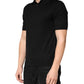 Dolce & Gabbana Black Silk Collared Short Sleeve Polo  T-shirt