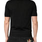 Dolce & Gabbana Black Silk Collared Short Sleeve Polo  T-shirt