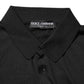 Dolce & Gabbana Black Silk Collared Short Sleeve Polo  T-shirt