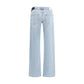 7FOR Blue Cotton Straight-Leg Jeans