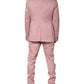 Dolce & Gabbana Pink Cotton Single Breasted 3 Piece Suit