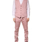Dolce & Gabbana Pink Cotton Single Breasted 3 Piece Suit