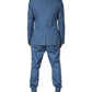 Dolce & Gabbana Blue Cotton Double Breasted 2 Piece  Suit