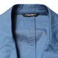 Dolce & Gabbana Blue Cotton Double Breasted 2 Piece  Suit