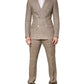 Dolce & Gabbana Beige Linen Double Breasted 2 Piece Men Suit
