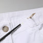 Peserico White Cotton Skinny Mid Waist Chino Trouser Pants