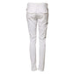 Gaudi White Mid Waist Skinny Chino Cotton Trouser Pants