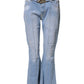 CRISTINAEFFE Light Blue Washed High Waist Bootcut Denim Jeans