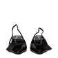 Prada Black Leather Stiletto Heel Sandals