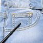 CRISTINAEFFE Light Blue Washed High Waist Bootcut Denim Jeans