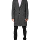 Dolce & Gabbana Gray Wool Blend Long Trench Coat Men Jacket