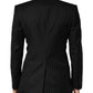 Dolce & Gabbana Black Stripes Double Breasted 2Button Blazer