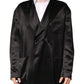 Dolce & Gabbana Black Silk Double Breasted 2 Button Blazer
