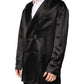 Dolce & Gabbana Black Silk Double Breasted 2 Button Blazer