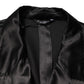 Dolce & Gabbana Black Silk Double Breasted 2 Button Blazer