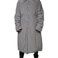 Dolce & Gabbana Gray Acetate Padded Collared Coat Jacket