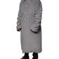 Dolce & Gabbana Gray Acetate Padded Collared Coat Jacket