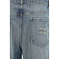 Miu Miu Blue Cotton Straight-Leg Jeans