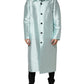 Dolce & Gabbana Teal Satin Collared Long Trench Coat Jacket