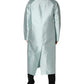 Dolce & Gabbana Teal Satin Collared Long Trench Coat Jacket