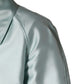 Dolce & Gabbana Teal Satin Collared Long Trench Coat Jacket