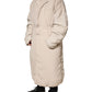 Dolce & Gabbana Beige Padded Collared Long Trench Coat Jacket