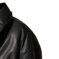 Dolce & Gabbana Black Leather Collared Trench Coat Jacket