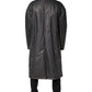Dolce & Gabbana Black Leather Collared Trench Coat Jacket