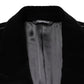 Dolce & Gabbana Black Cotton Velvet Long Trench Coat Jacket