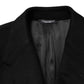 Dolce & Gabbana Black Wool Double Breasted TrenchCoat Jacket