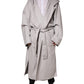 Dolce & Gabbana Off White Belted Long Trench Coat Men Jacket