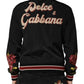 Dolce & Gabbana Black Pin Up Button Down Men Bomber Jacket