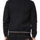 Dolce & Gabbana Dark Blue Cotton Full Zip Bomber Men Jacket