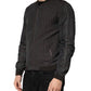 Dolce & Gabbana Black Stripes Cotton Full Zip Bomber Jacket