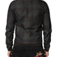 Dolce & Gabbana Black Stripes Cotton Full Zip Bomber Jacket
