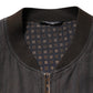 Dolce & Gabbana Black Stripes Cotton Full Zip Bomber Jacket