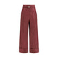 Fendi Bordeaux Silk Casual Pants