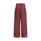 Fendi Bordeaux Silk Casual Pants