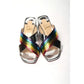 Christian Louboutin Silver Silver And Rainbow Stripe Mule Sandal